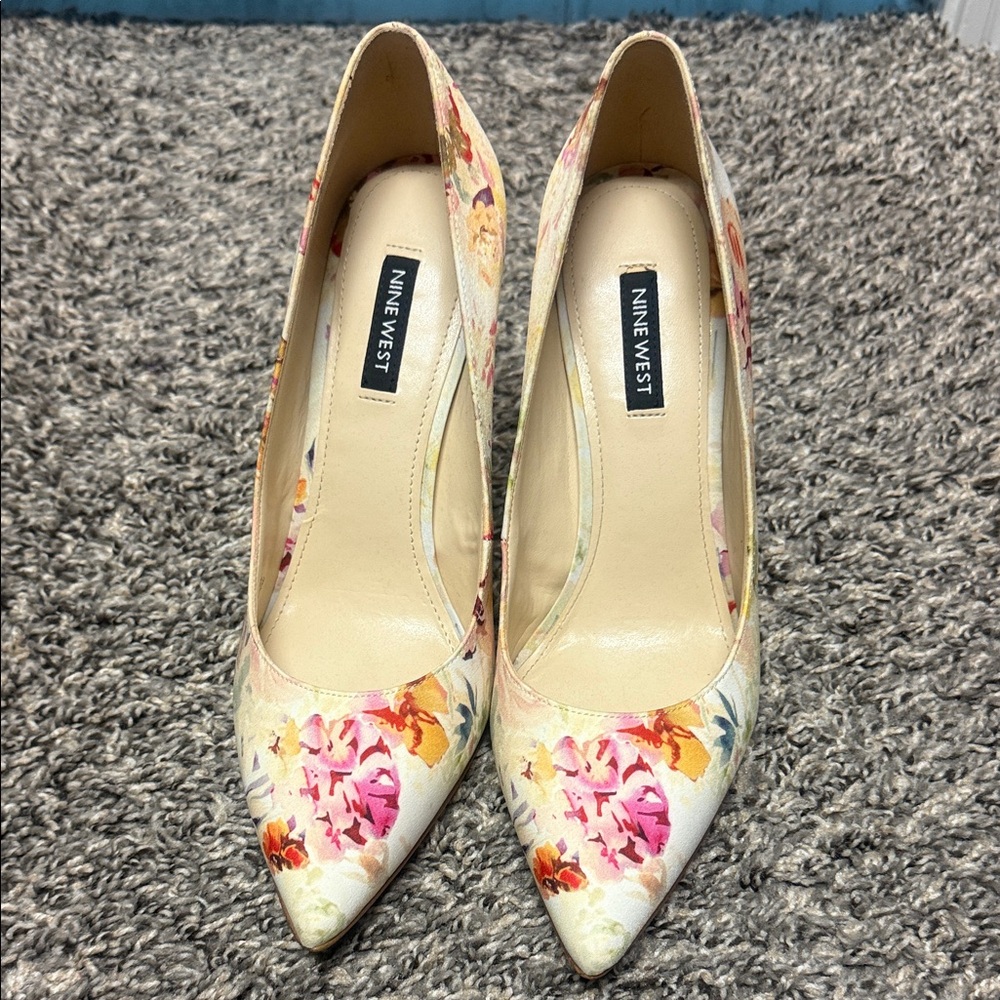 Nine West Multicolor Floral Heels